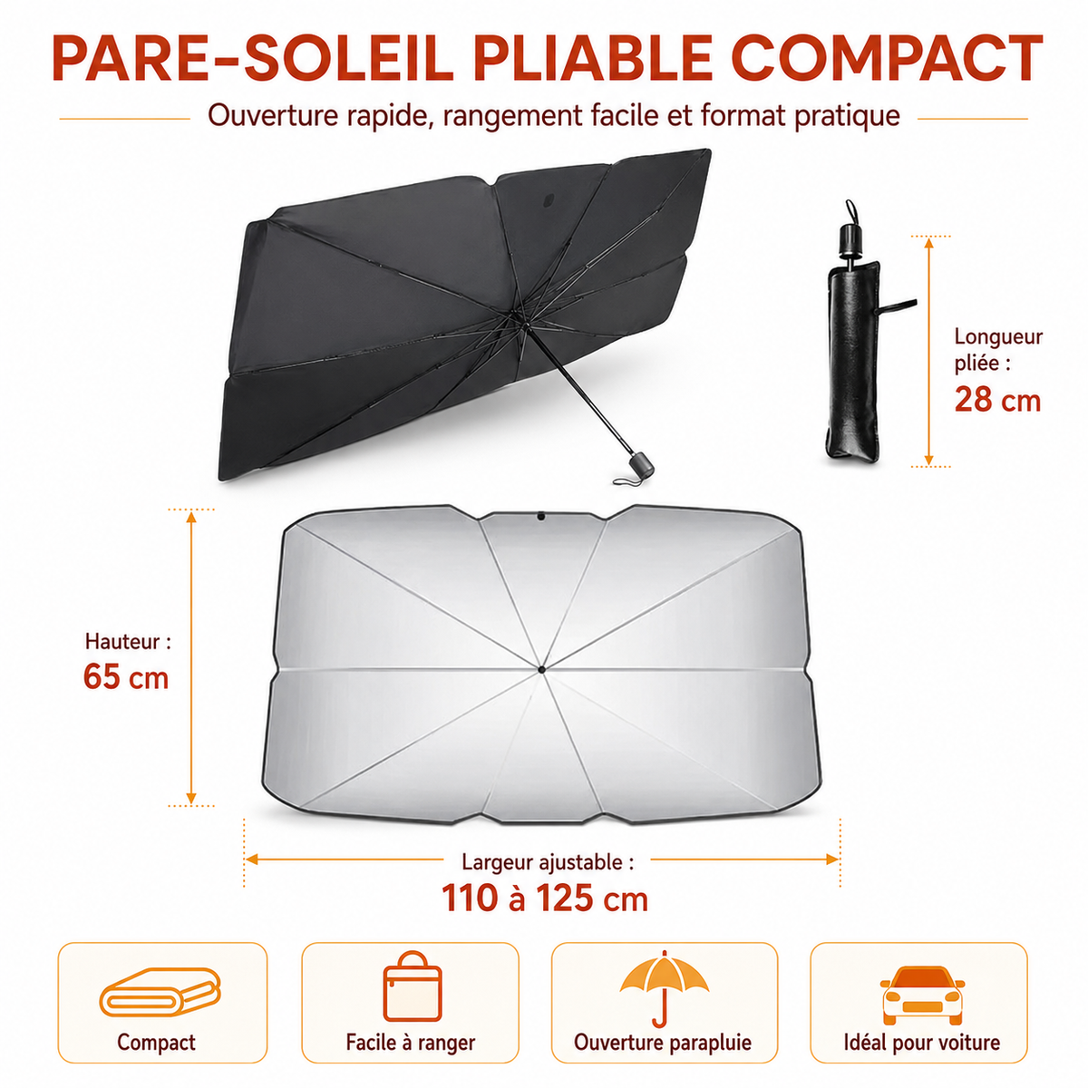 Pare-soleil voiture pliable Solvado